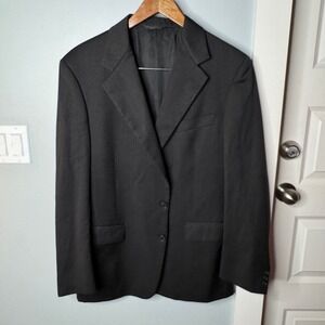 Gianfranco Loro Piana Wool Blazer Super 100s Winter Tasmanian Black Mens 40R